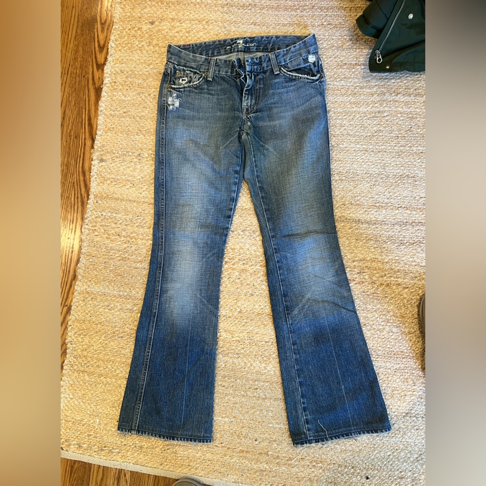 7 for man kind low waist boot cut jean -vintage!